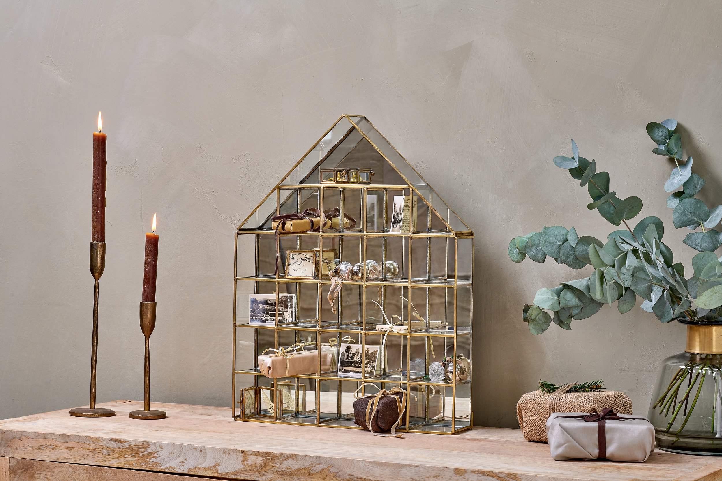alternative house-shaped advent calendar filled with treats
