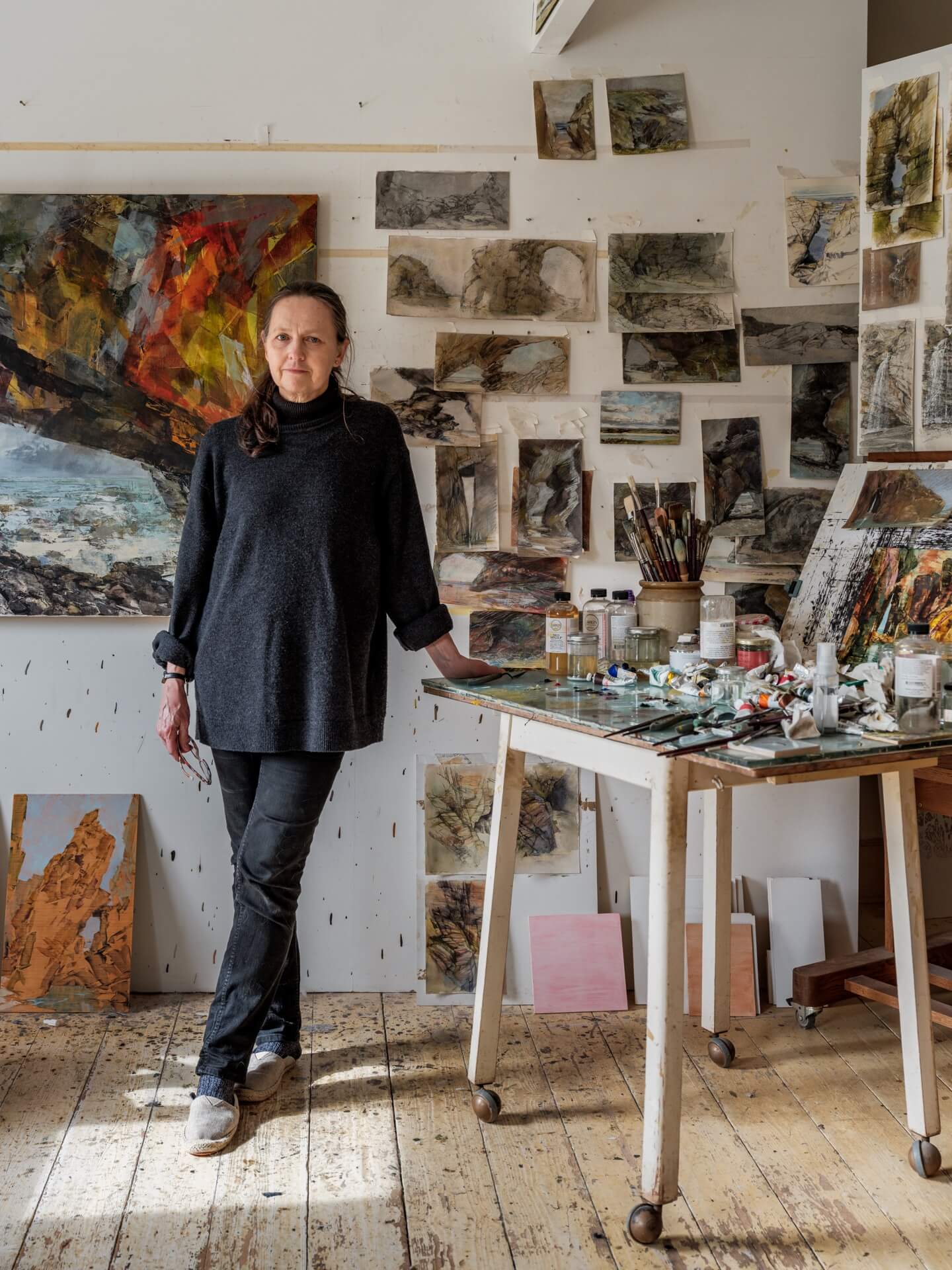 artist Sarah Adams in her Padstow home