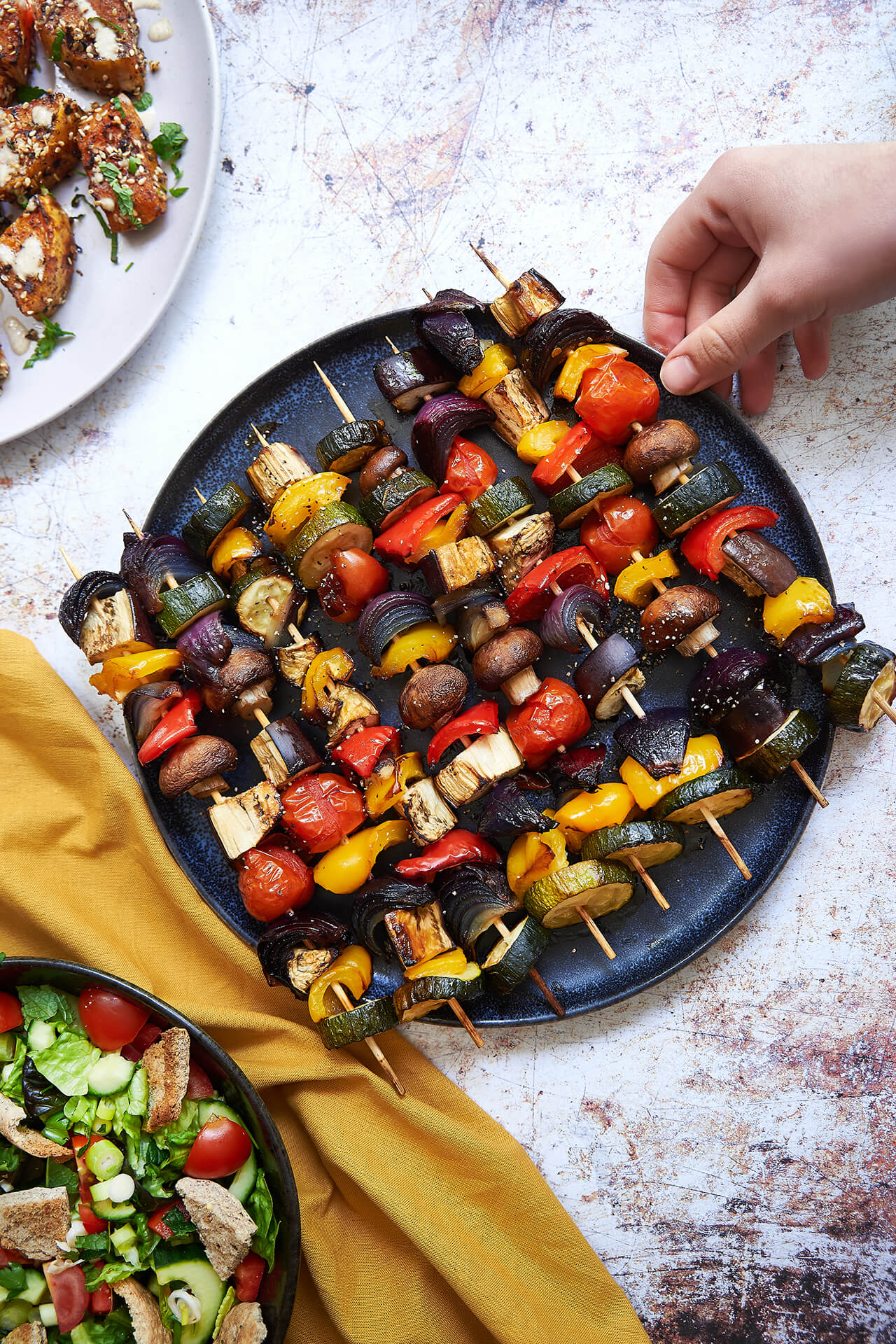 Vegan BBQ recipes ideas - Marinated Vegetable Skewers