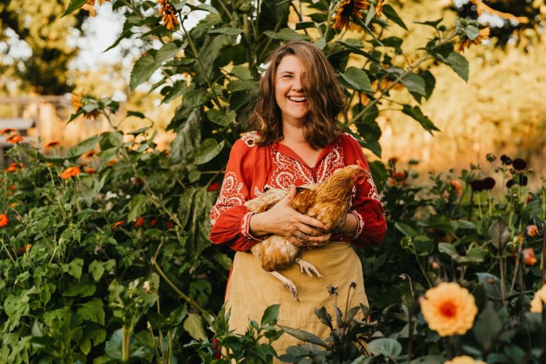 Hannah Best of Petal and Feast Sussex wedding venue in their Sussex flower field