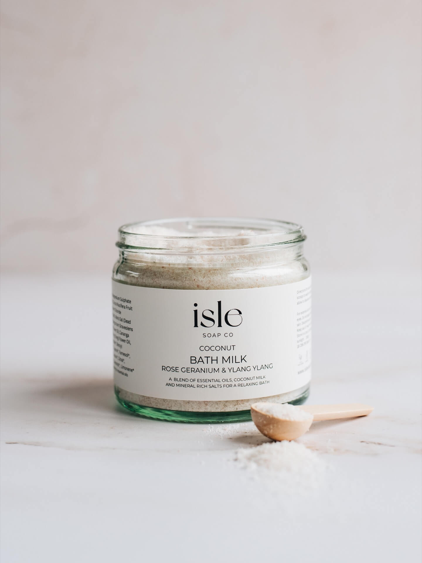 Handcrafted botanical shower scrub by Isle Soap Co