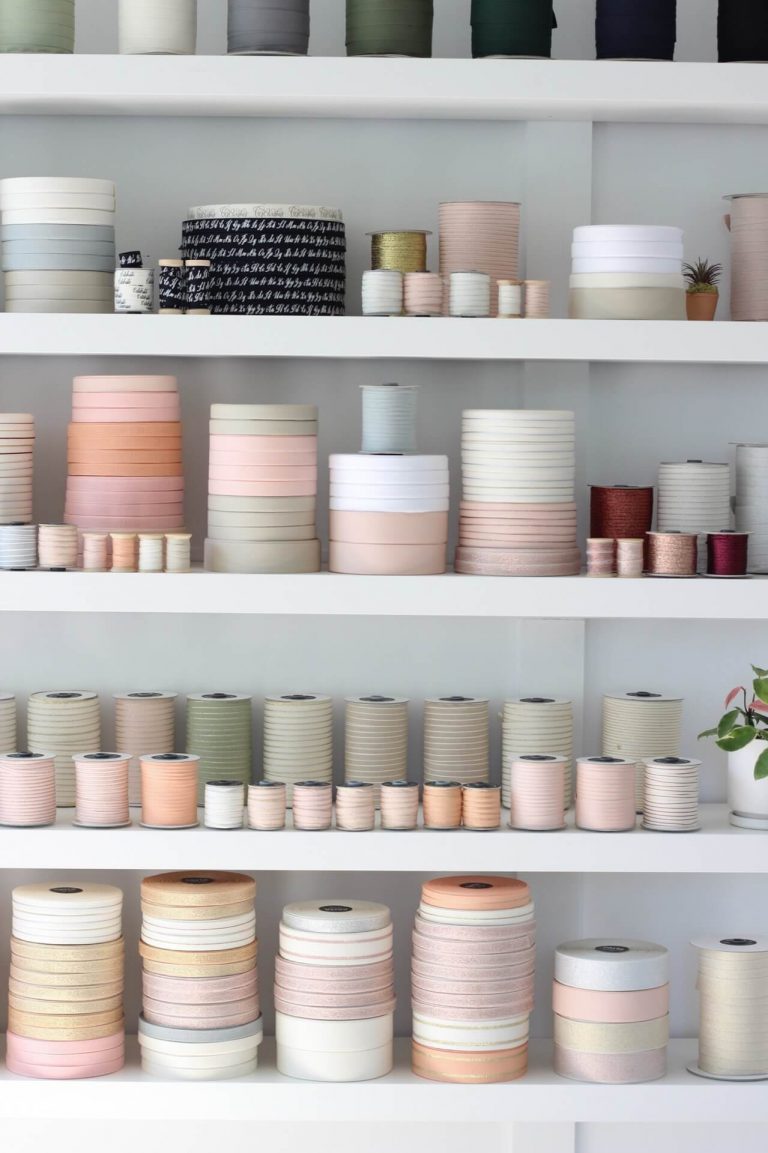 Inside Studio Carta Massachusetts - filled with Studio Carta ribbons and paper goods