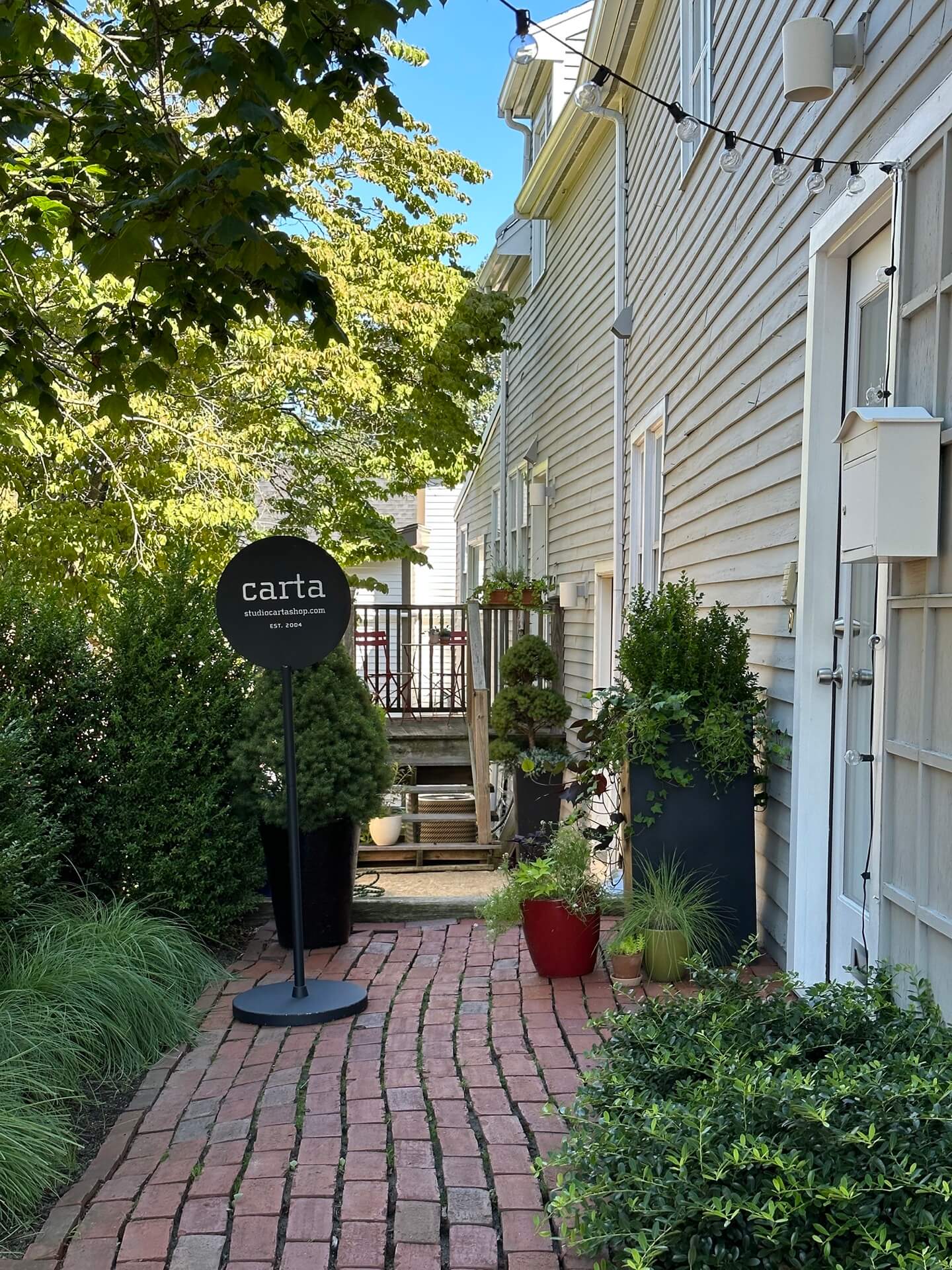 Outside Studio Carta Massachusetts - filled with Studio Carta ribbons and paper goods