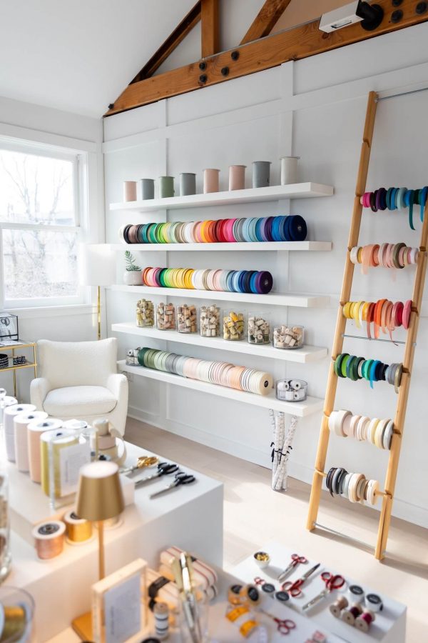 Inside Studio Carta Massachusetts - filled with Studio Carta ribbons and paper goods